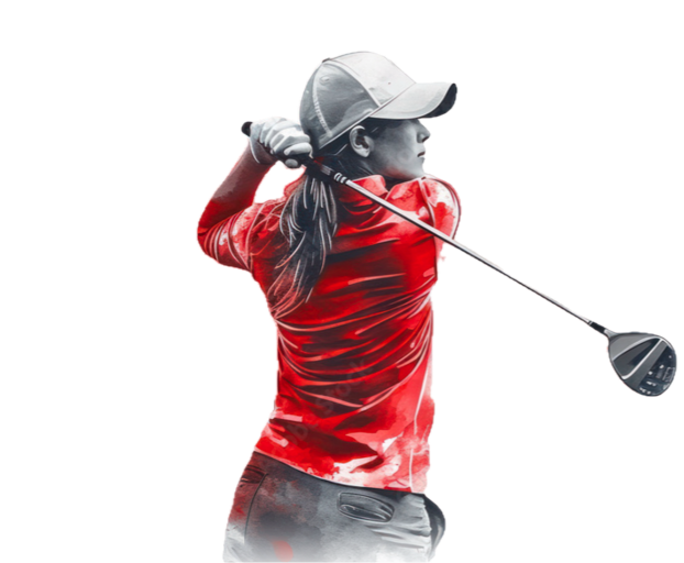 Golferin beim Abschlag